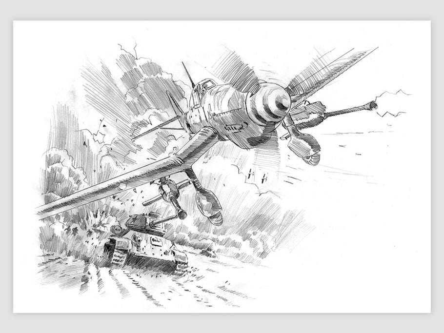 Stuka vs T-34 - dessin original
