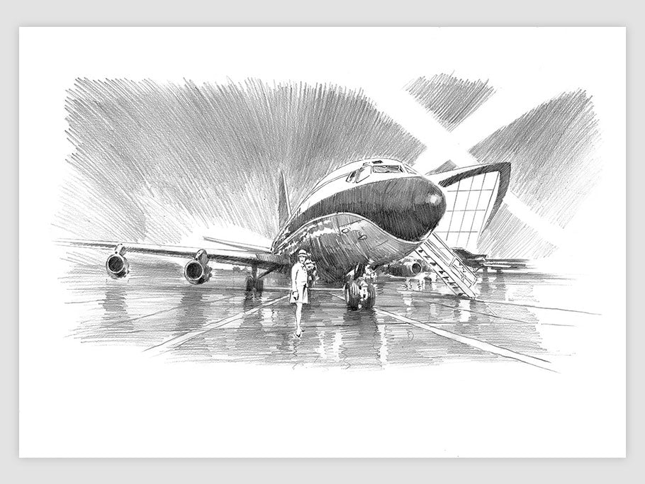 Boeing 707 JFK - dessin original