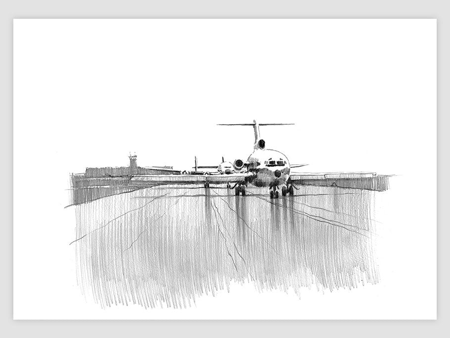 Boeing 727 taxiing - dessin original