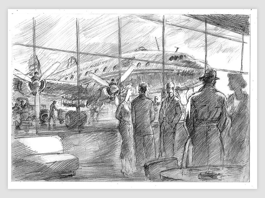 Constellation aerogare - dessin original