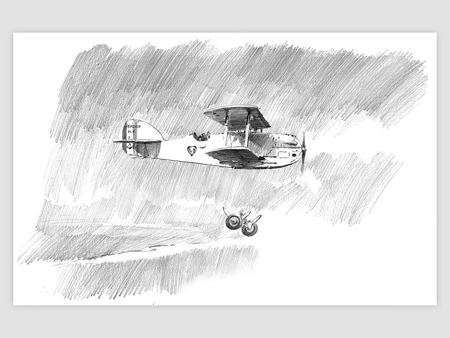 Oiseau-Blanc departure - dessin original